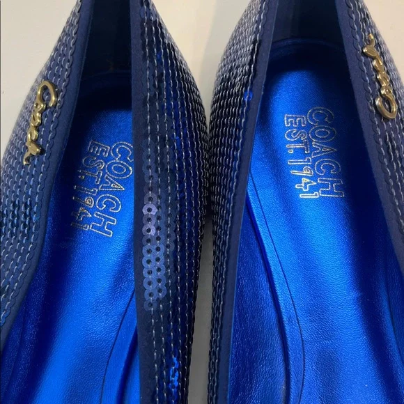 COACH Blue Sequin Shimmer Ballet Flat Shoes
Size 8 - Picture 6 of 8